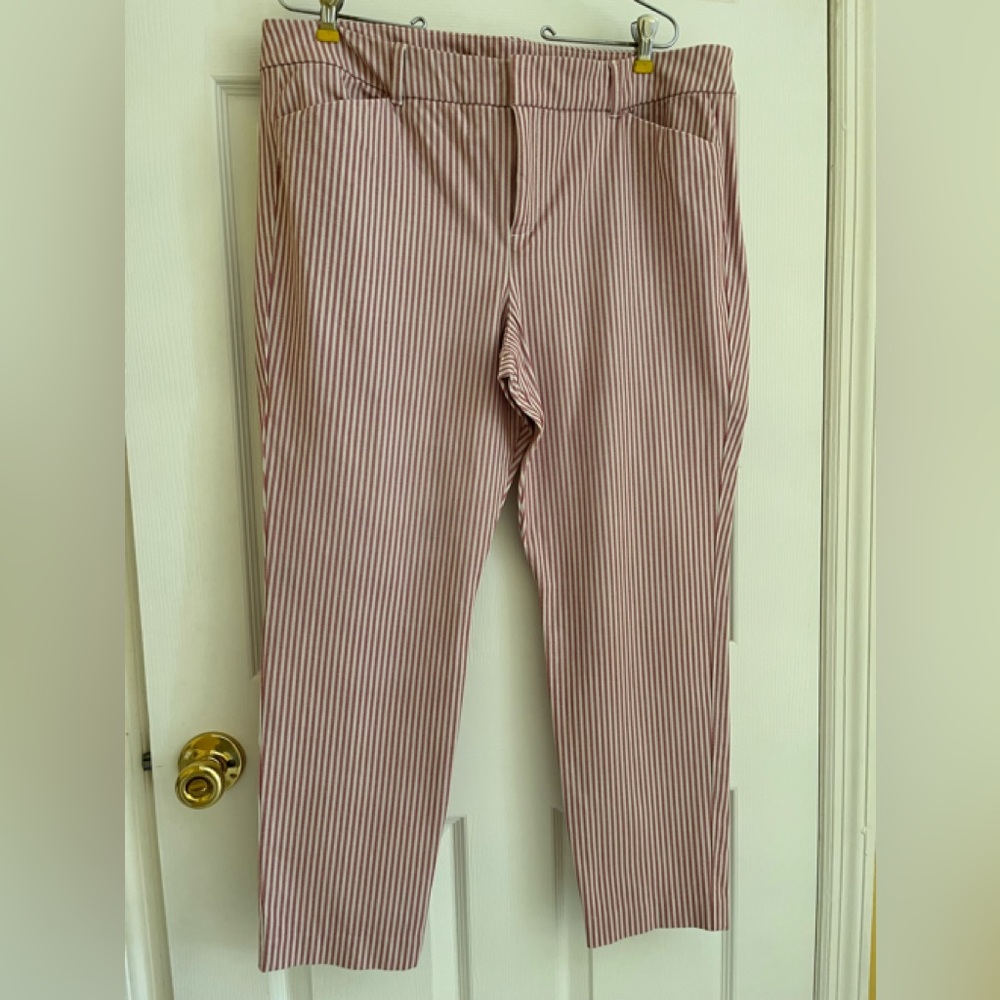 Old Navy Pixie Mid Rise Pink Stripe Women Pants Size 16